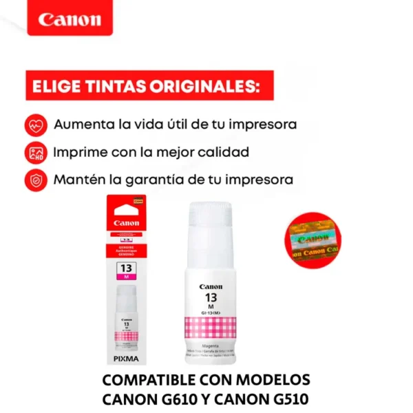 Botella de tinta Canon GI-13 Magenta - Imagen 3