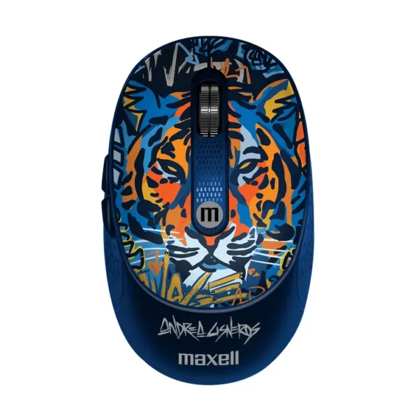 Mouse MAXELL Inalámbrico Óptico 320  Print Azul Tigre