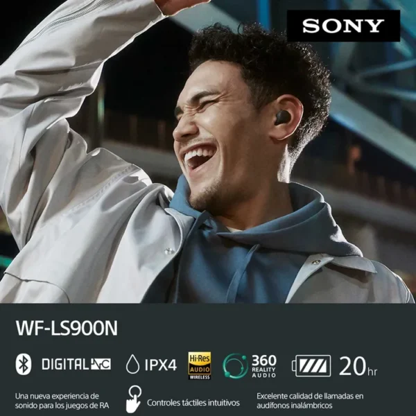 Audífonos SONY Inalámbricos Bluetooth In Ear WF-LS900N/B Linkbuds S Cancelación de Ruido Negro - Imagen 5