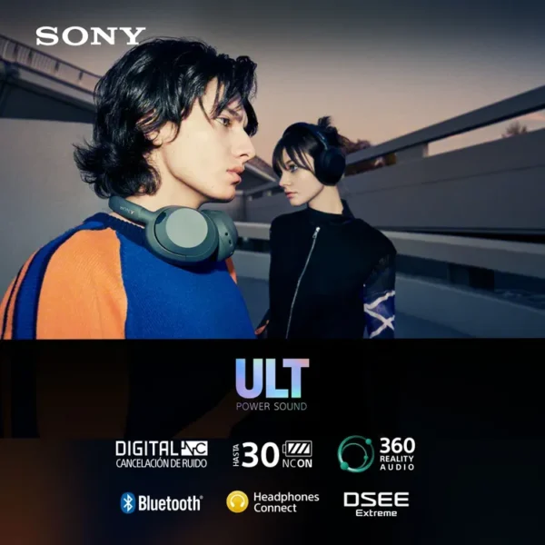 Audífonos de Diadema SONY Inalámbricos Bluetooth Over Ear ULT WEAR WHULT900 Cancelación de Ruido Gris Bosque - Imagen 5