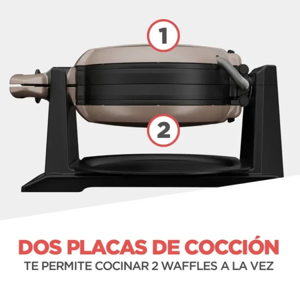Waflera BLACK+DECKER Giratoria WMD201 Champagne - Imagen 9