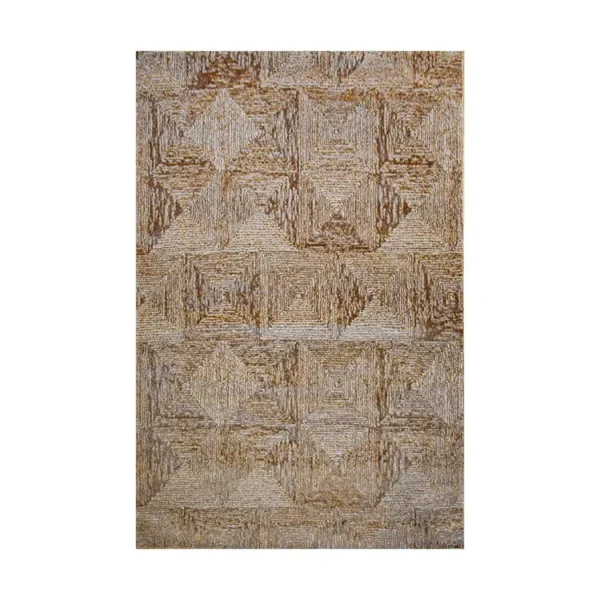 Tapete Emotion UNOXUNO Rombos y Cuadrados Gold 120 x 170 cm