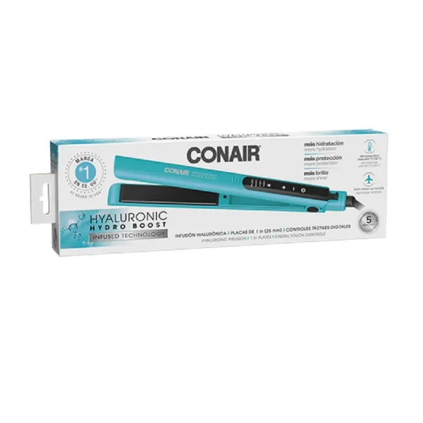 Plancha de Cabello CONAIR con Infusión Hialurónica Azul Turquesa - Imagen 5
