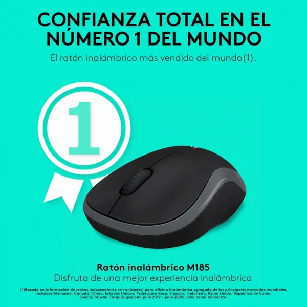 Mouse LOGITECH Inalámbrico Óptico M185 Negro - Imagen 10