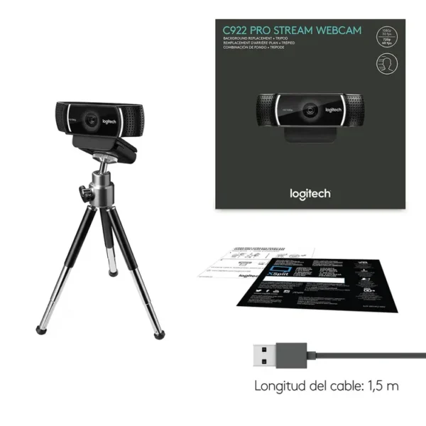 Cámara Web LOGITECH HD Pro Stream C922 - Imagen 10