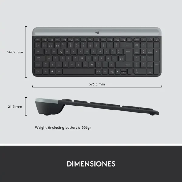 Combo LOGITECH Inalámbrico Teclado + Mouse MK470 - Imagen 8