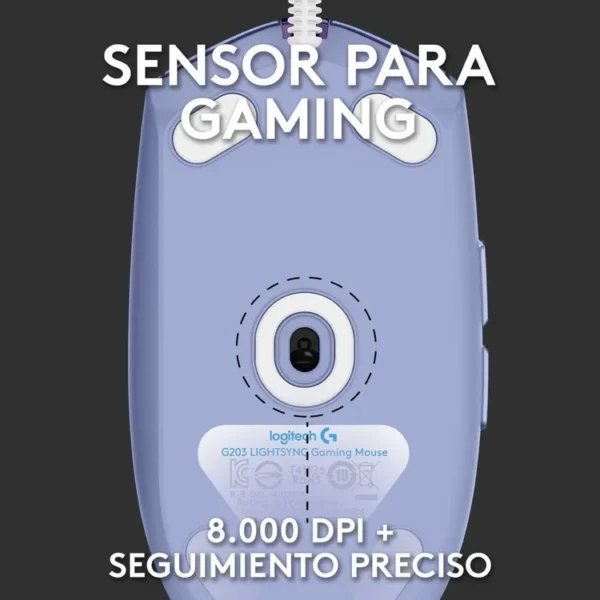 Mouse LOGITECH Alámbrico Gaming G203 Lila - Imagen 3