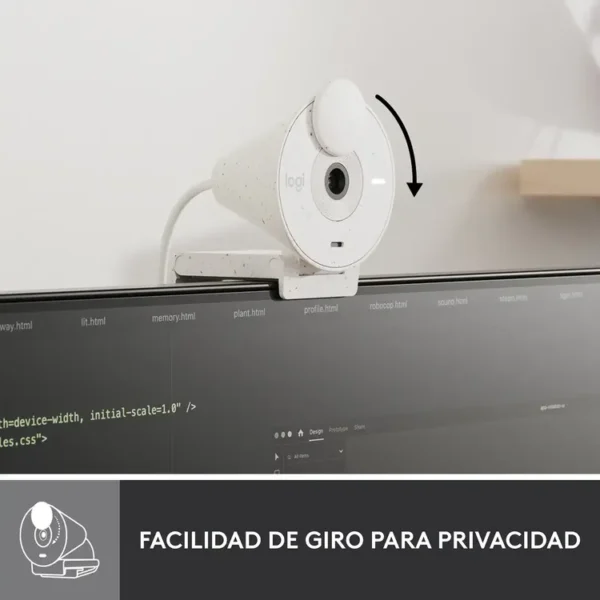 Camara Web LOGITECH FHD Brio 300 Blanca - Imagen 5
