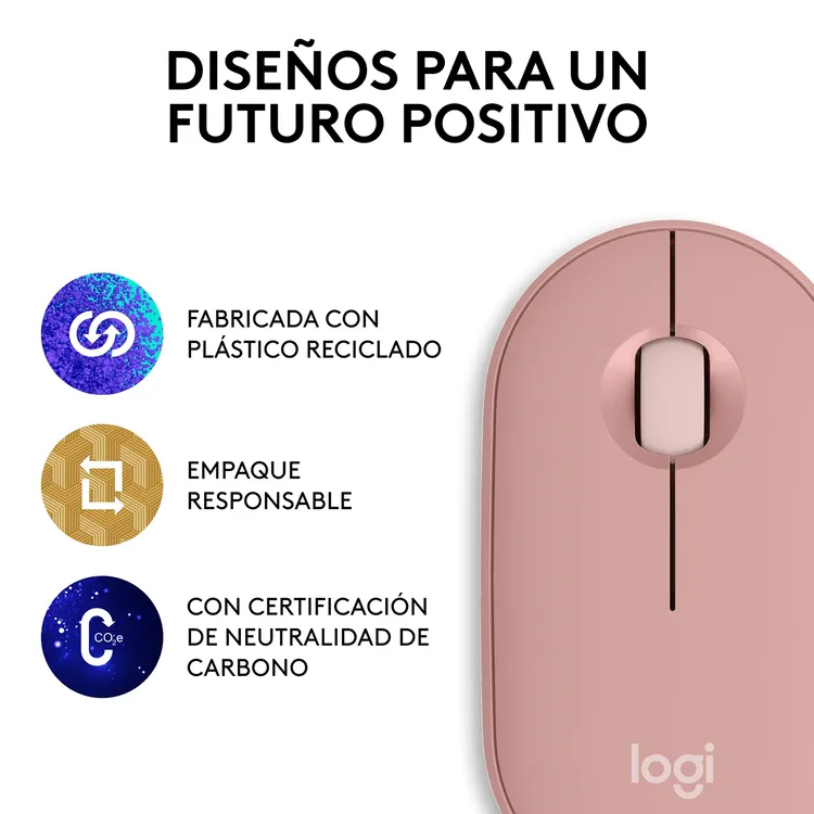 Mouse LOGITECH Óptico Inalámbrico M350S Rosado - Imagen 2