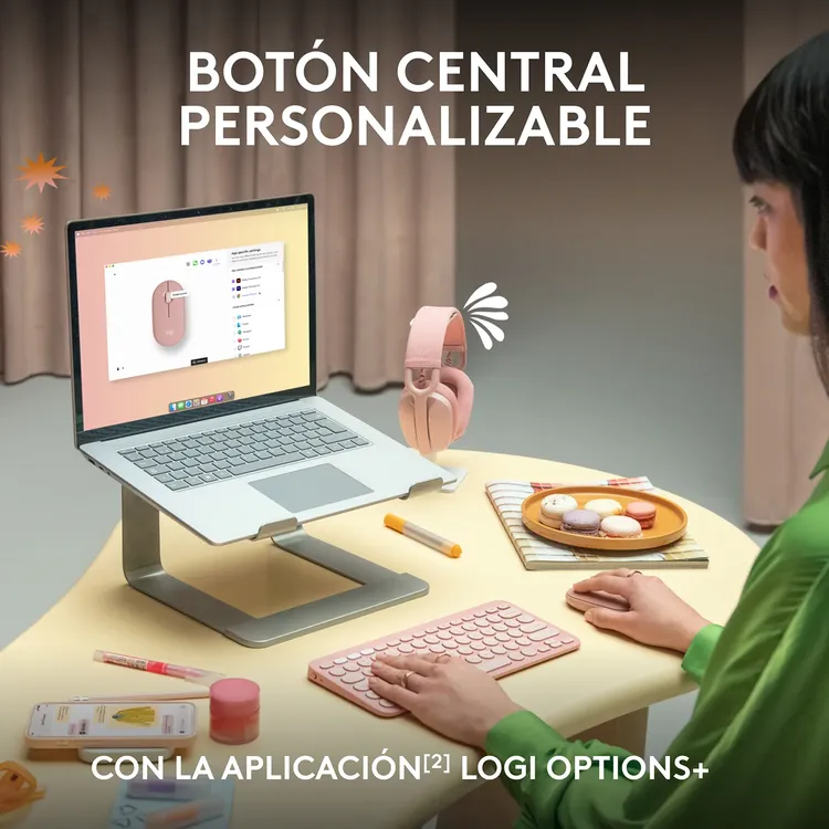 Mouse LOGITECH Óptico Inalámbrico M350S Rosado - Imagen 7