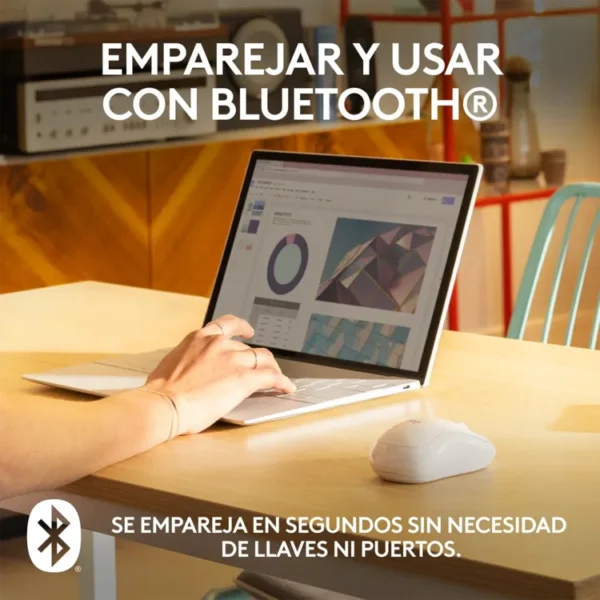 Mouse LOGITECH Inalámbrico Óptico M240 Blanco - Imagen 2