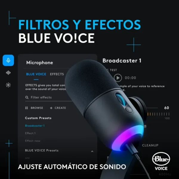 Microfono LOGTECH G Alámbrico Yeti GX USB Negro - Imagen 4