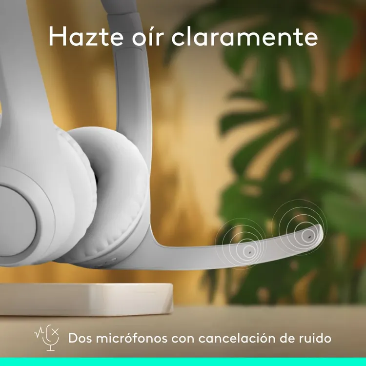 Audifonos de Diadema LOGITECH Inalambrica Bluetooth On Ear Zone 300 Blanco - Imagen 2