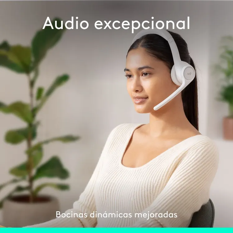 Audifonos de Diadema LOGITECH Inalambrica Bluetooth On Ear Zone 300 Blanco - Imagen 3