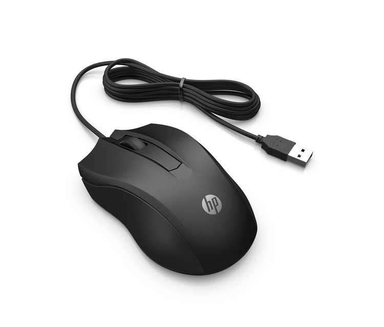 Mouse HP Alámbrico Óptico 100 Negro