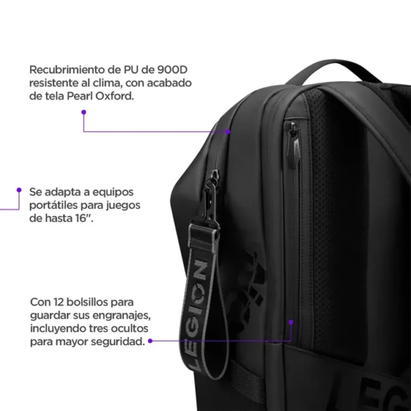 Morral LENOVO Gaming GB700 16" Negro - Imagen 3