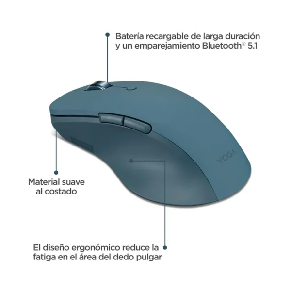 Mouse LENOVO Inalámbrico Bluetooth Óptico Yoga Pro M210 Azul - Imagen 5