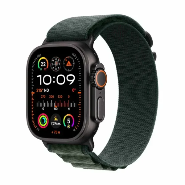 Apple Watch Ultra 2 GPS + Cellular de 49 mm Caja de Titanio Negro, Correa Loop Alpine Verde Oscuro Talla L