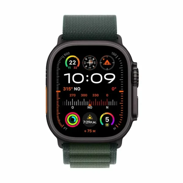 Apple Watch Ultra 2 GPS + Cellular de 49 mm Caja de Titanio Negro, Correa Loop Alpine Verde Oscuro Talla L - Imagen 2