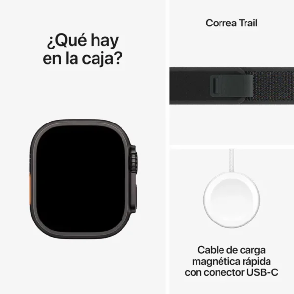 Apple Watch Ultra 2 GPS + Cellular de 49 mm Caja de Titanio Negro, Correa Loop Trail Negra - Talla M|L - Imagen 9