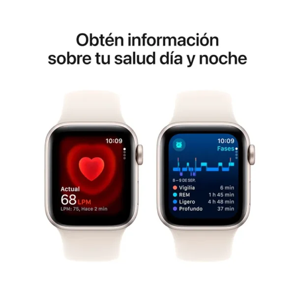 Apple Watch SE GPS de 40 mm Caja de Aluminio en Blanco Estelar, Correa Deportiva Blanco Estelar Talla S|M - Imagen 5