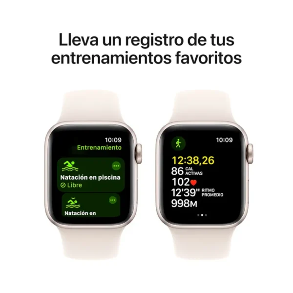 Apple Watch SE GPS de 40 mm Caja de Aluminio en Blanco Estelar, Correa Deportiva Blanco Estelar Talla S|M - Imagen 6