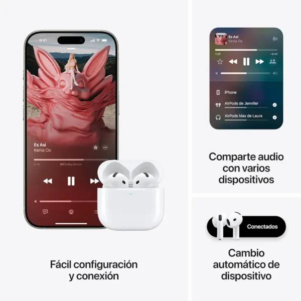 Audífonos APPLE AirPods 4 con Cancelación Activa de Ruido Blanco - Imagen 8