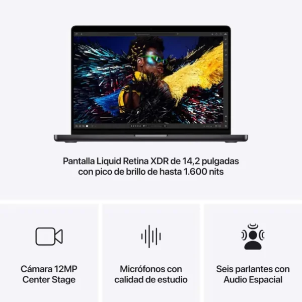 Macbook Pro 14" Pulgadas Chip M4 CPU 10 núcleos GPU 10 núcleos - RAM 16GB - SSD 1TB - Negro Espacial - Imagen 6