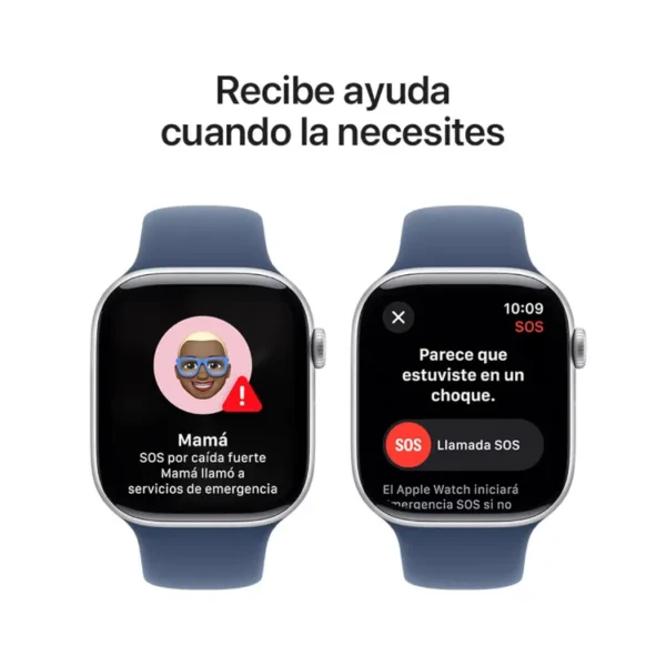 Apple Watch Series 10 GPS de 46 mm Caja de Aluminio en Plata, Correa Deportiva Azul Denim Talla M|L - Imagen 6