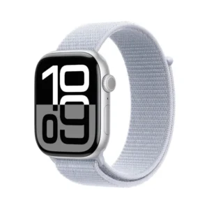 Apple Watch Series 10 GPS de 46 mm Caja de Aluminio en Plata, Correa Loop Deportiva Azul Nube Talla S|M|L