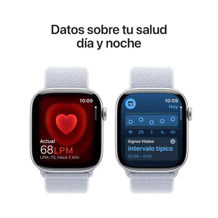 Apple Watch Series 10 GPS de 46 mm Caja de Aluminio en Plata, Correa Loop Deportiva Azul Nube Talla S|M|L - Imagen 5