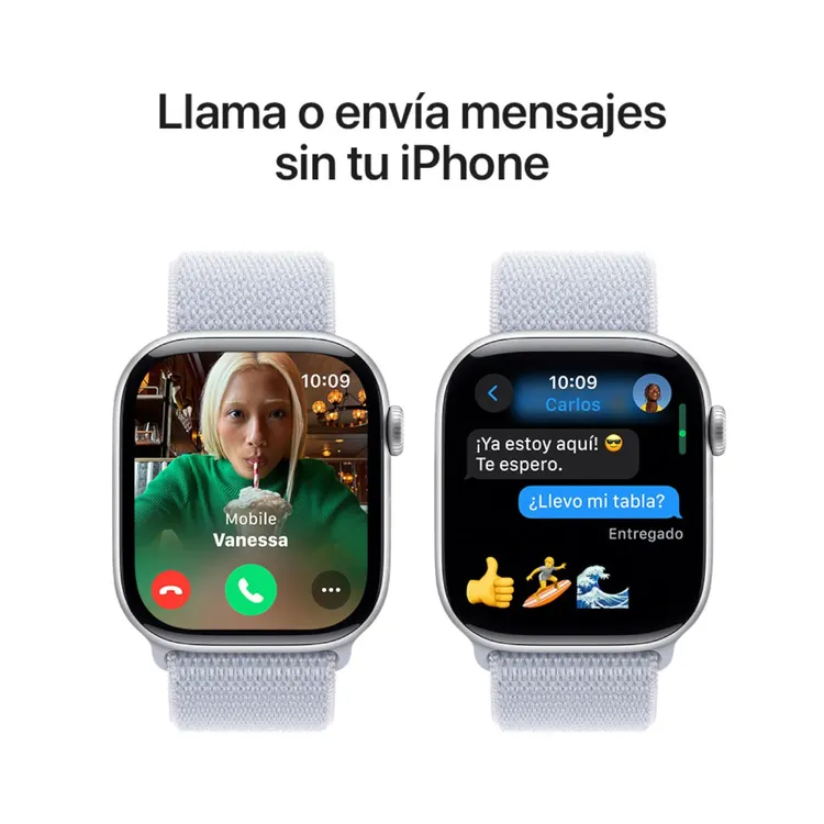 Apple Watch Series 10 GPS de 46 mm Caja de Aluminio en Plata, Correa Loop Deportiva Azul Nube Talla S|M|L - Imagen 7
