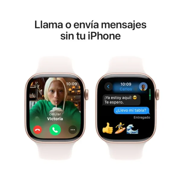 Apple Watch Series 10 GPS de 46 mm Caja de Aluminio en Oro Rosa, Correa Deportiva Rosa Rubor Talla S|M - Imagen 7