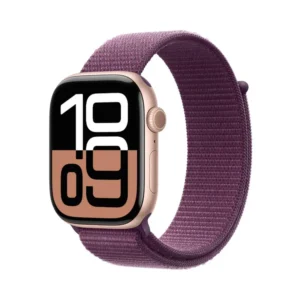 Apple Watch Series 10 GPS de 46 mm Caja de Aluminio en Oro Rosa, Correa Loop Deportiva Ciruela Talla S|M|L