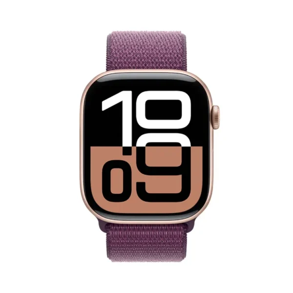 Apple Watch Series 10 GPS de 46 mm Caja de Aluminio en Oro Rosa, Correa Loop Deportiva Ciruela Talla S|M|L - Imagen 2