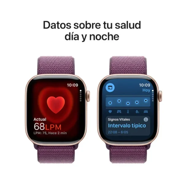 Apple Watch Series 10 GPS de 46 mm Caja de Aluminio en Oro Rosa, Correa Loop Deportiva Ciruela Talla S|M|L - Imagen 5