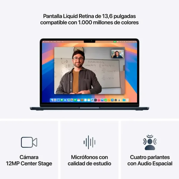 MacBook Air 13" Pulgadas Chip M4 CPU 10 Núcleos GPU 8 Núcleos - RAM 16GB - SSD 256GB - Azul Medianoche - Imagen 5