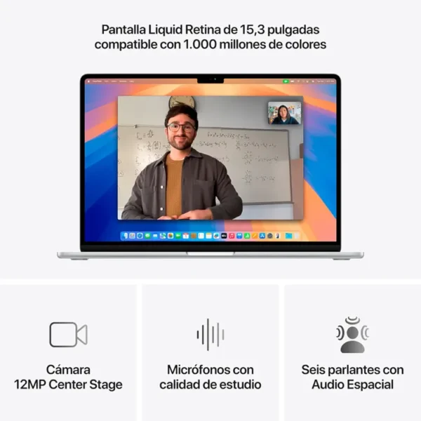 Macbook Air 15" Pulgadas Chip M4 CPU 10 Núcleos GPU 10 Núcleos - RAM 16GB - SSD 512GB - Plateado - Imagen 5