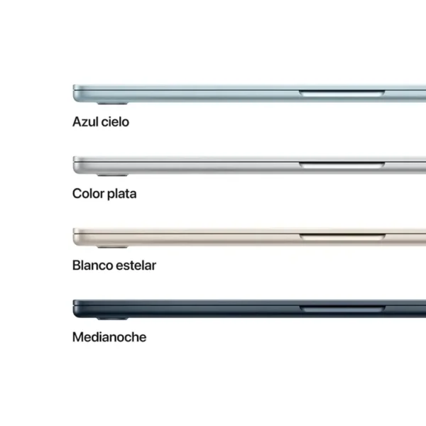 Macbook Air 15" Pulgadas Chip M4 CPU 10 Núcleos GPU 10 Núcleos - RAM 16GB - SSD 256GB - Azul Medianoche - Imagen 3