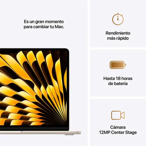 Macbook Air 13" Pulgadas Chip M4 CPU 10 Núcleos GPU 10 Núcleos - RAM 24GB - SSD 512GB - Blanco Estelar - Imagen 9