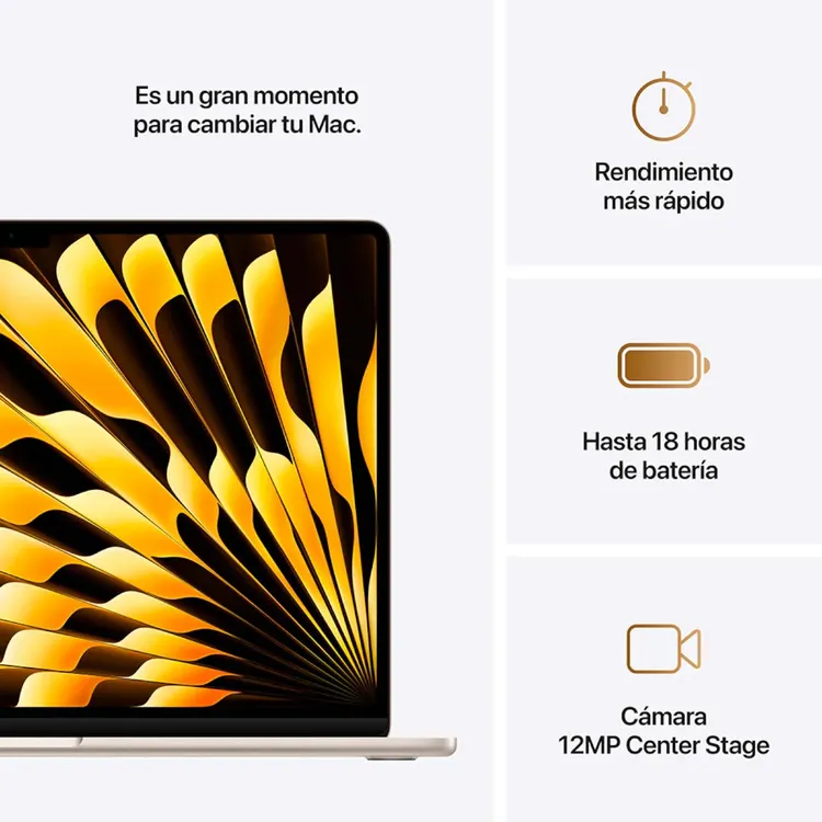 Macbook Air 15" Pulgadas Chip M4 CPU 10 Núcleos GPU 10 Núcleos - RAM 24GB - SSD 512GB - Blanco Estelar - Imagen 9