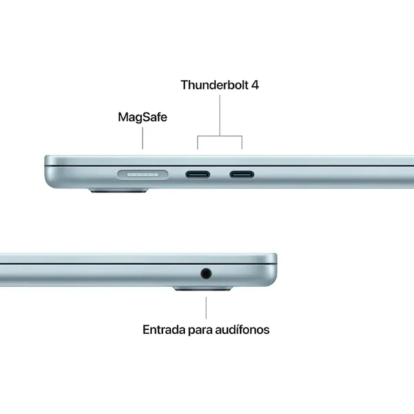 Macbook Air 15" Pulgadas Chip M4 CPU 10 Núcleos GPU 10 Núcleos - RAM 16GB - SSD 256GB - Azul Cielo - Imagen 7