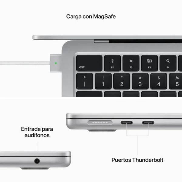 MacBook Air 13" Pulgadas Chip M2 CPU 8 núcleos GPU 8 núcleos - RAM 16GB - SSD 256GB - Plata - Imagen 6