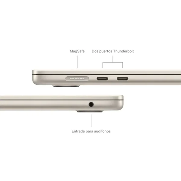 MacBook Air 15" Pulgadas Chip M3 CPU 8 núcleos GPU 10 núcleos - RAM 24GB - SSD 512GB - Blanco Estrella - Imagen 7
