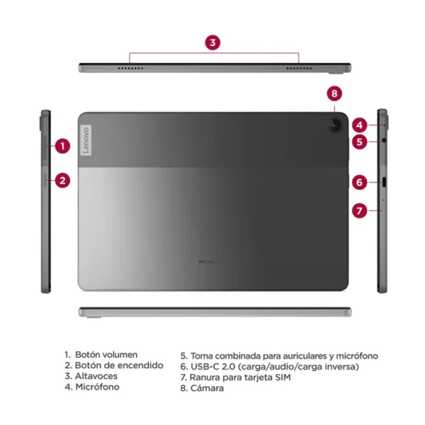 Tablet LENOVO 10" Pulgadas M10 3 Generacion LTE Color Gris - Imagen 5