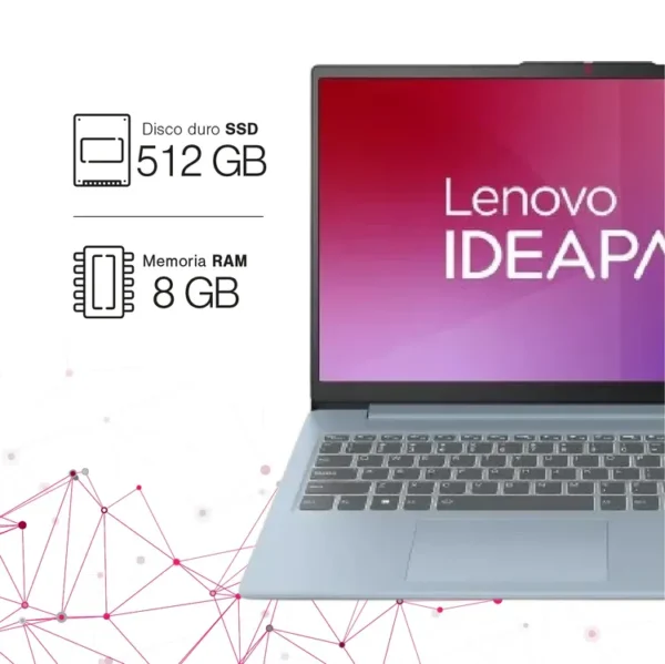 Computador Portátil LENOVO 15,6" Pulgadas IdeaPad Slim 3 - AMD Ryzen 5 - RAM 8GB - Disco SSD 512GB - Azul - Imagen 2