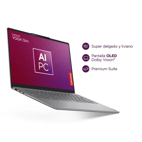 Computador Portátil LENOVO 14" Pulgadas Yoga Slim 7 - Intel Core Ultra 7 - RAM 16GB - Disco SSD 1TB - Gris - Imagen 3