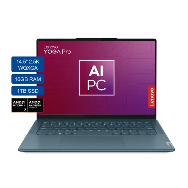 Computador Portátil LENOVO Yoga Pro 7 14.5" Pulgadas 14AHP9 - AMD Ryzen 7 - RAM 16GB - Disco SSD 1TB - Azul - Imagen 2