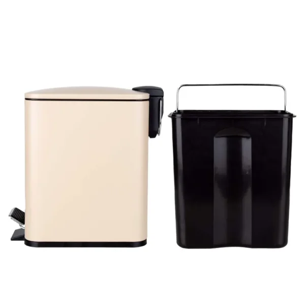 Caneca / Papelera de Pedal 5 Litros FREE HOME Beige - Imagen 5