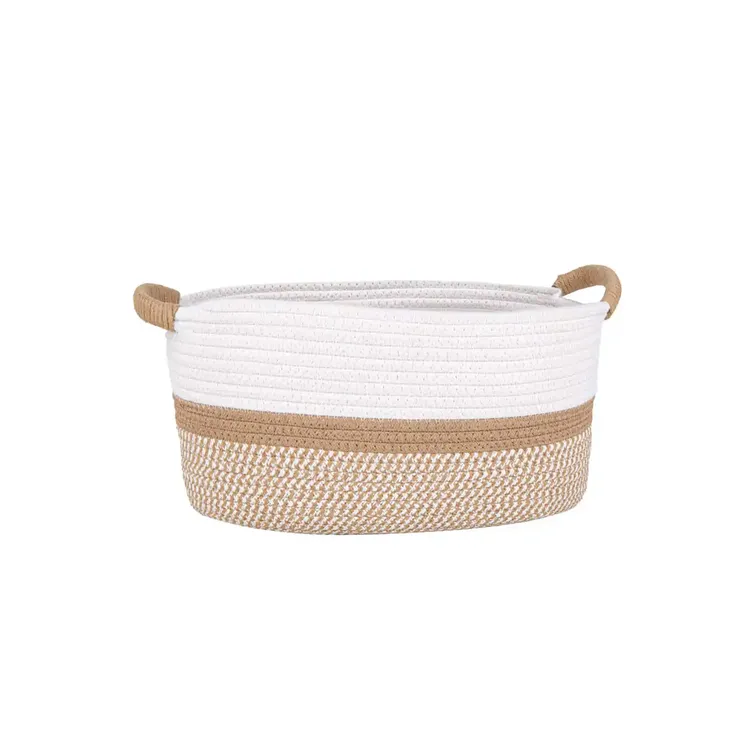 Canasto / Cesto Pequeño FREE HOME Ovalado con Asas Algodón / Poliester 15 x 34 cm